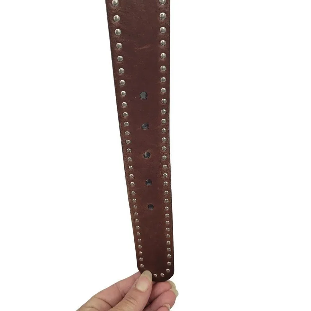 Womens Italian Leather Belt M 34